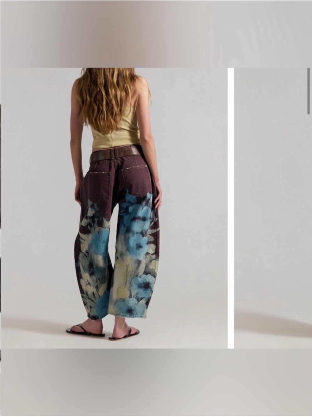 NWT Free People We The Free Good Luck Printed Barrel Jeans - Washed Floral - 29 - Picture 4 of 15
